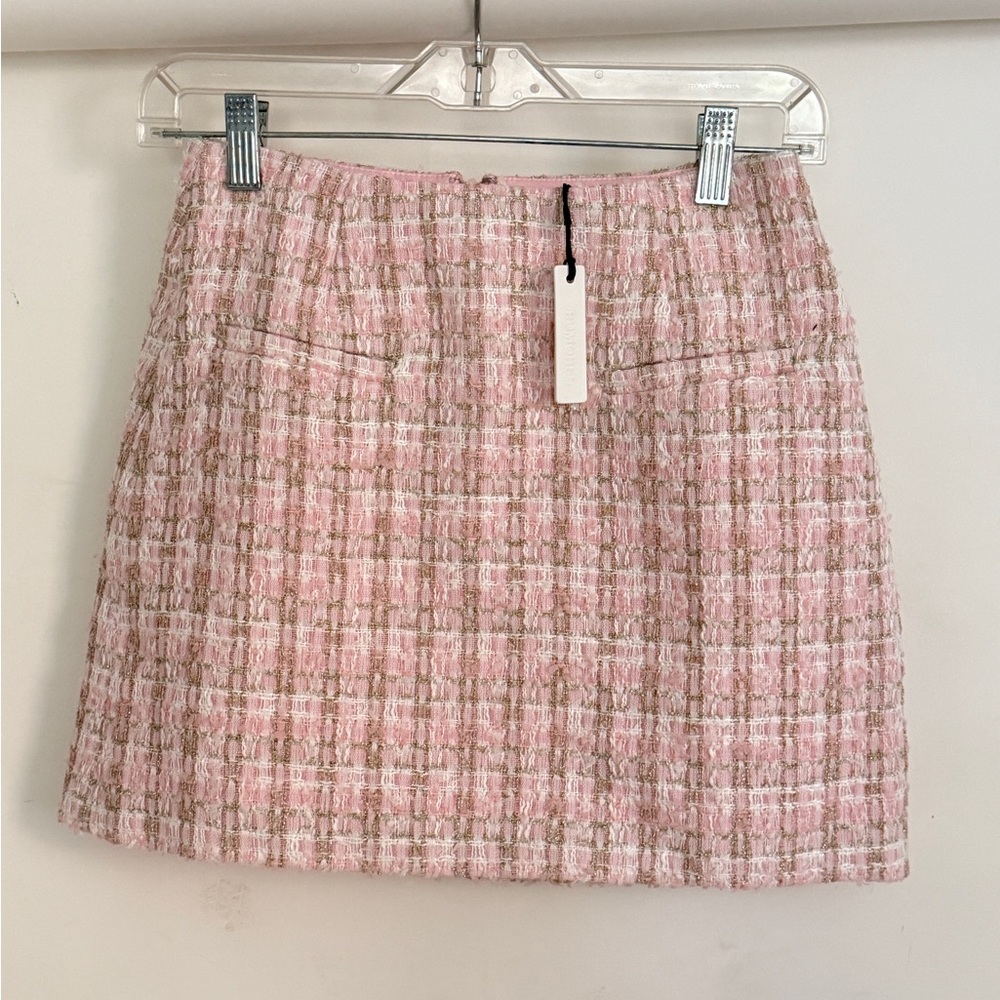 NWT Rumored Pink Tweed Mini Skirt